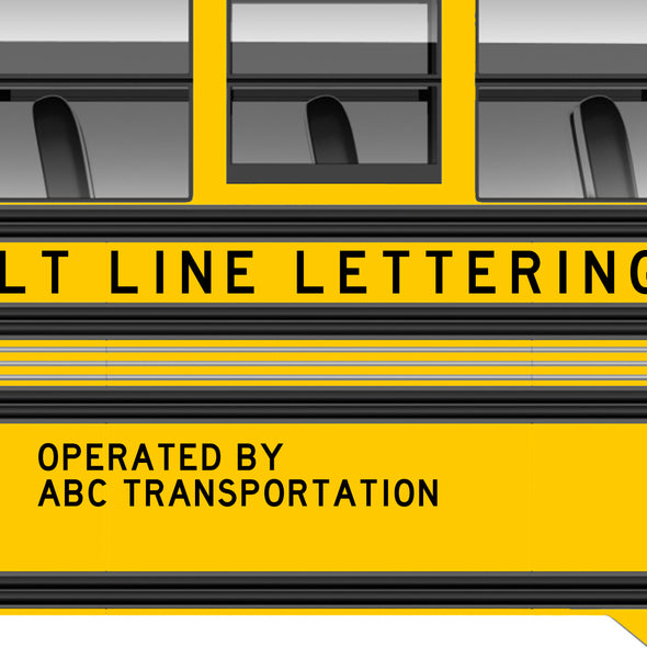 School Bus Side Carrier Name & Contractor Name Lettering Decal Stickers, 2 Pack