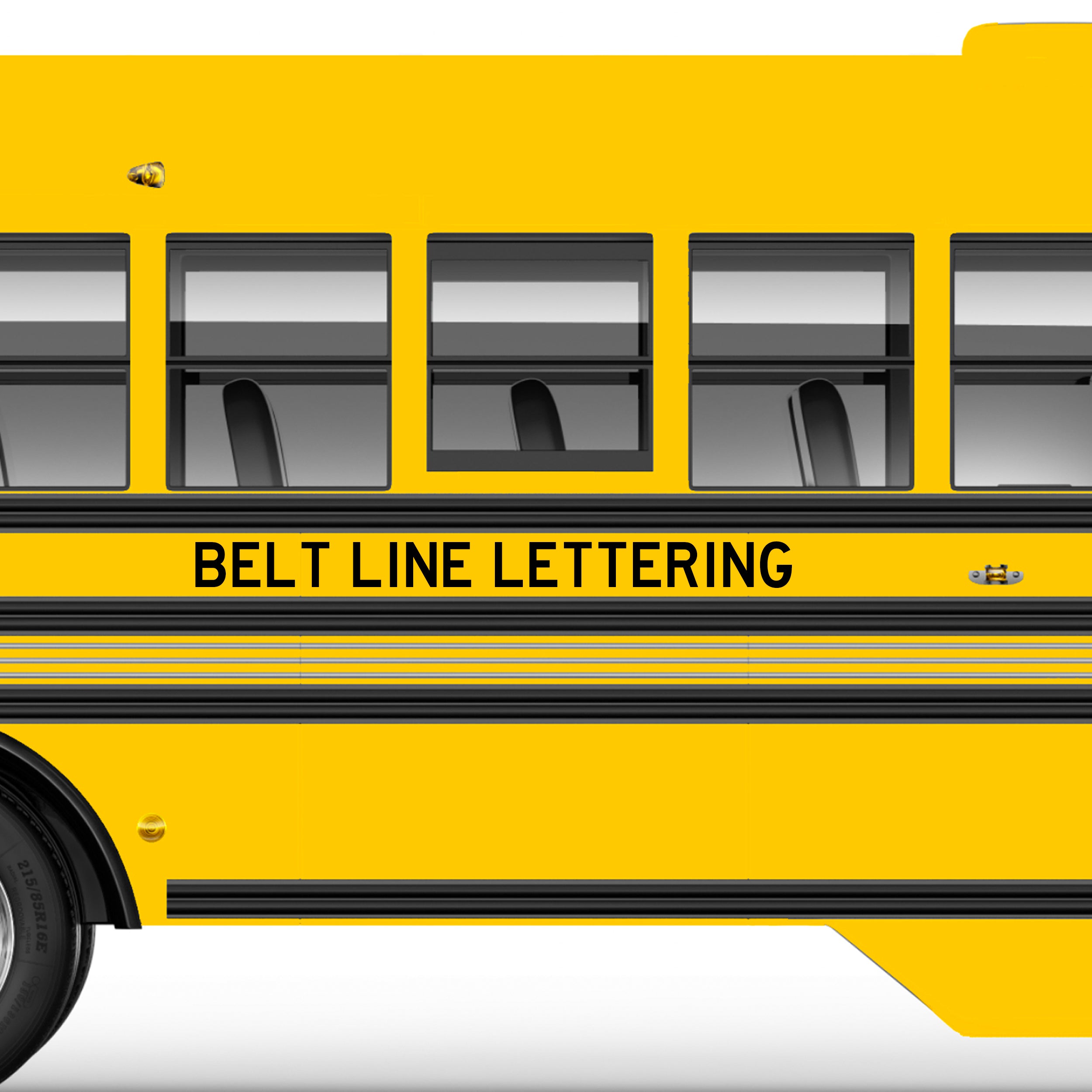 School Bus Beltline Lettering Decal Stickers, 2 Pack – US Decals