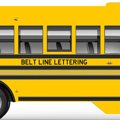 School Bus Beltline Lettering Decal Stickers, 2 Pack