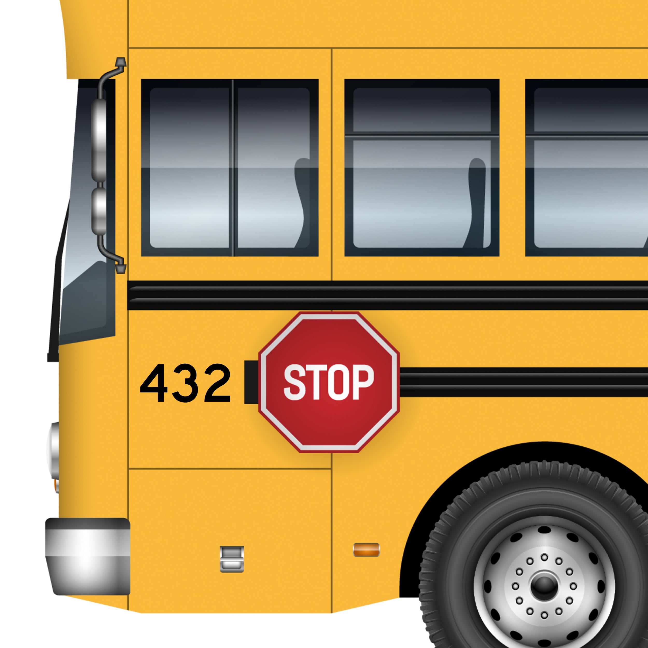 Side School Bus Unit Number # Lettering Decal Stickers, 2 Pack – US Decals
