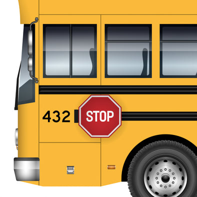 Side School Bus Unit Number # Lettering Decal Stickers, 2 Pack