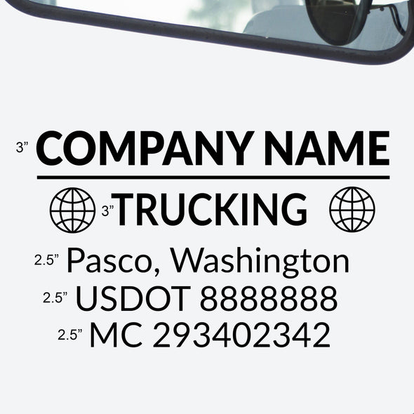 Company Name Truck Door Decal (Great for USDOT), 2 Pack