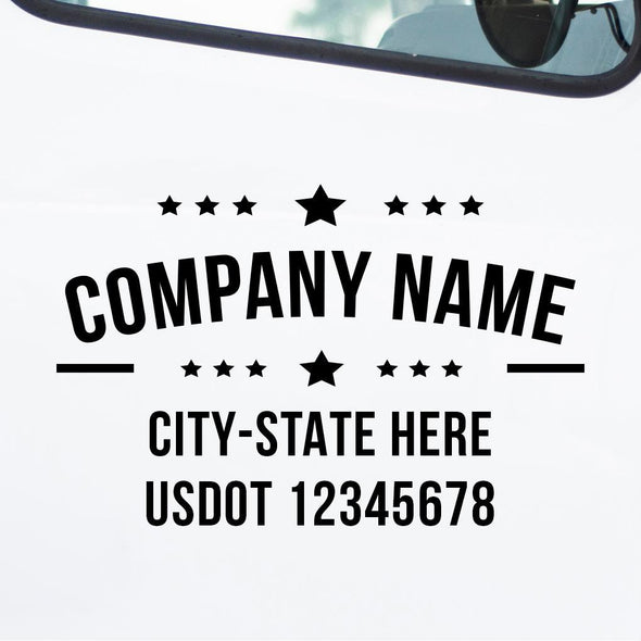 Company Name Decal with Location & USDOT