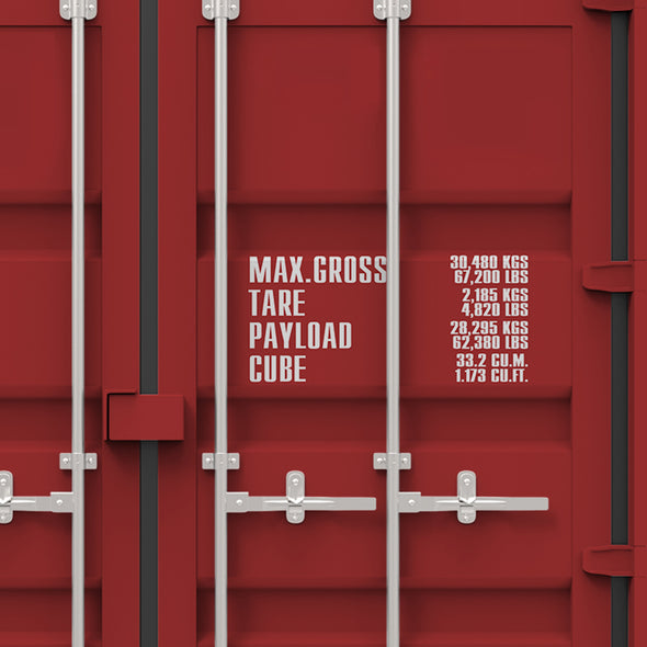 shipping container max gross tare decals