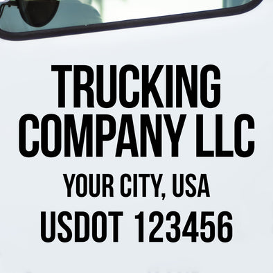 trucking company name, location & usdot stickers