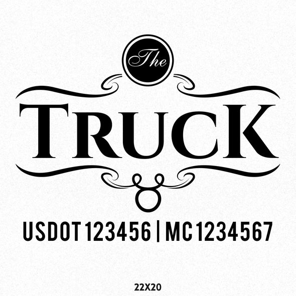 truck door lettering with usdot mc decal sticker