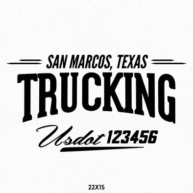 company truck door decal with usdot 