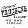 trucking company name door decal with usdot & mc