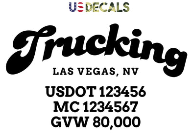 trucking door decal usdot mc gvw lettering