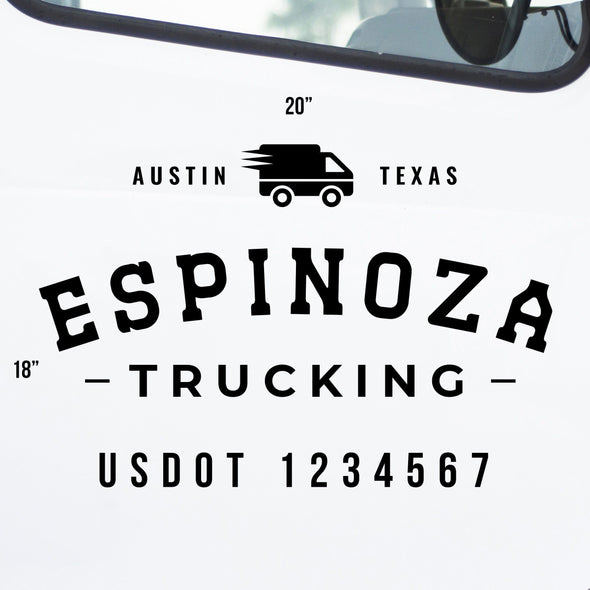 Company Name & Truck Information Decal, 2 Pack