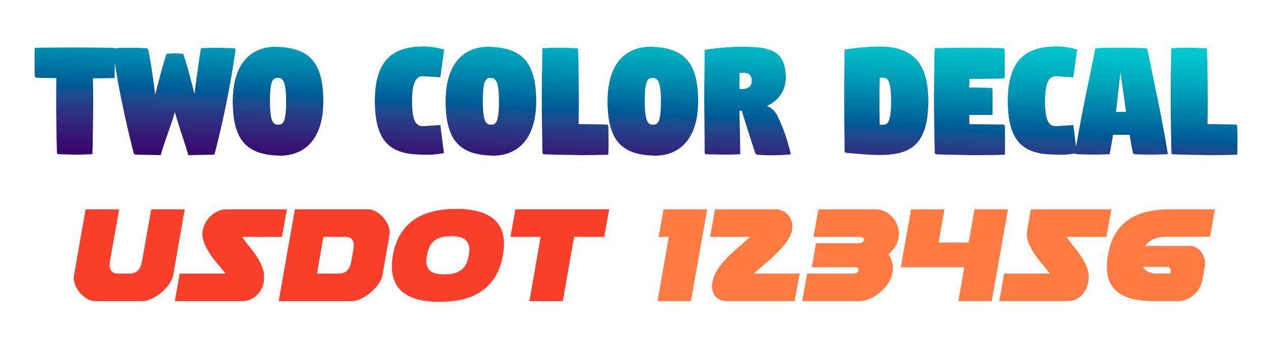 Two Color Decals Two Color USDOT Number Decal Sticker, 2 Pack – US Decals