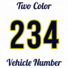 two color vehicle numbers decals