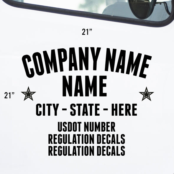 Company Name Truck Decal (Great for USDOT), 2 Pack