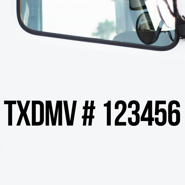 txdmv number decal sticker