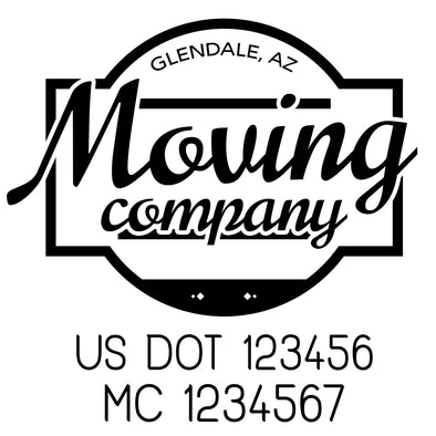 company name moving badges US DOT