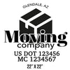 company name moving box US DOT