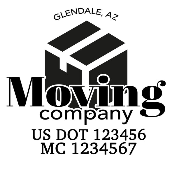 company name moving box US DOT