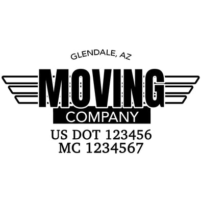 company name moving badges lines and US DOT