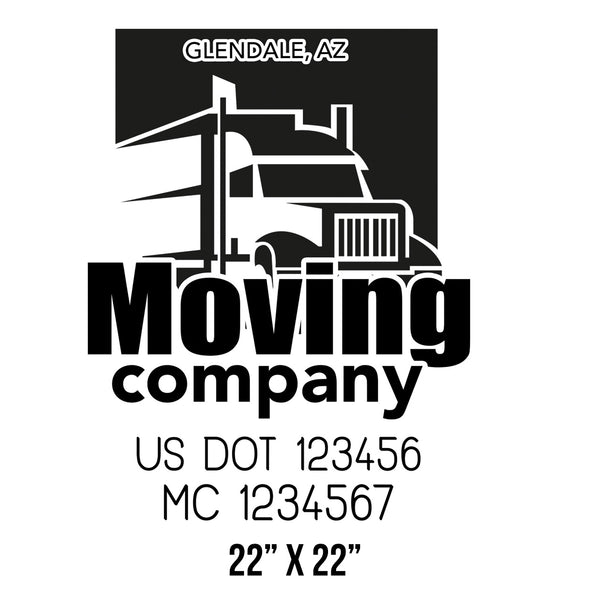 company name moving truck and US DOT