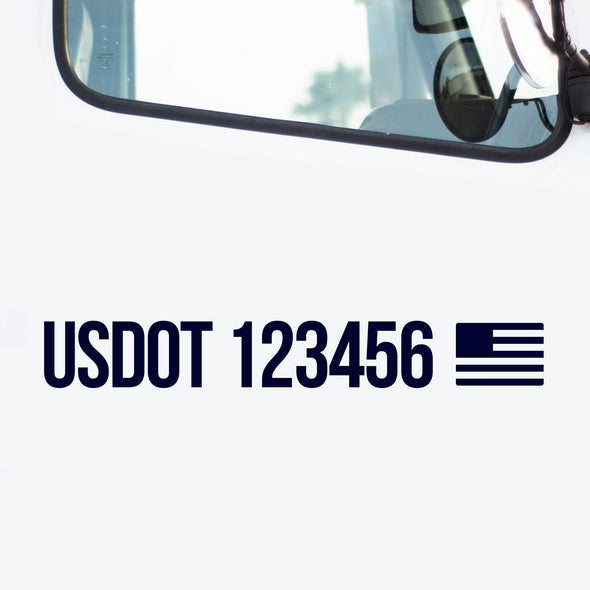 USDOT Number Decal with USA Flag