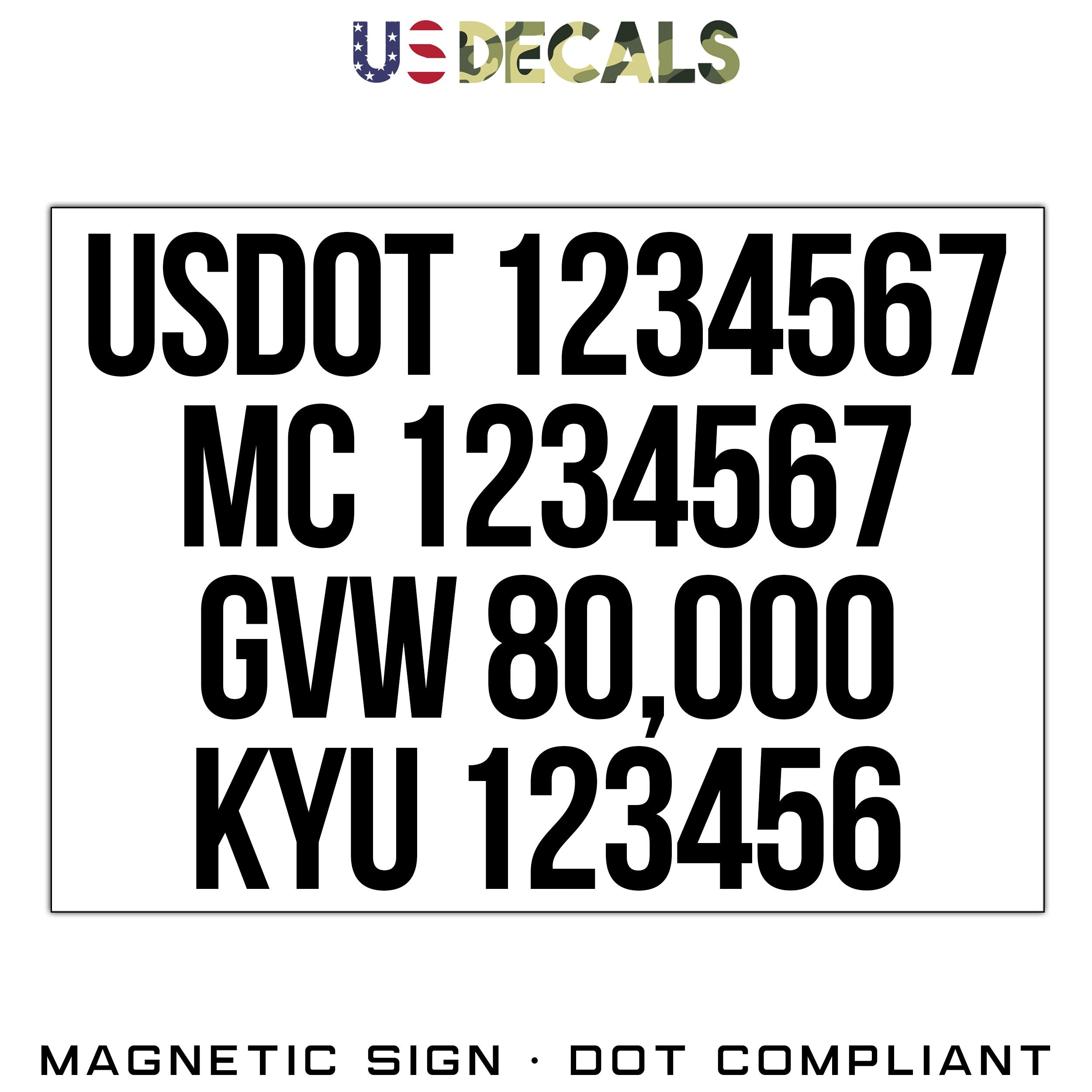 USDOT Magnetic Sign (2-Pack)-
