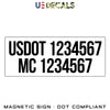 usdot & mc number magnetic sign