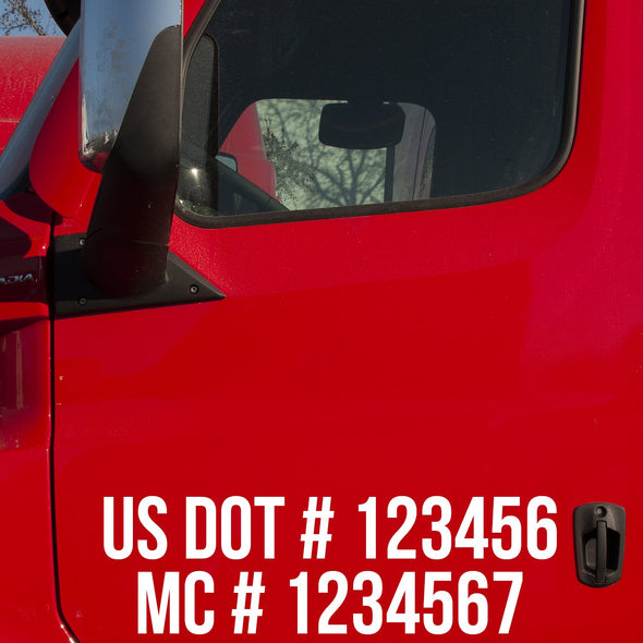 us dot & mc number decal sticker