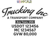 trucking door decal with usdot mc gvw lettering sticker