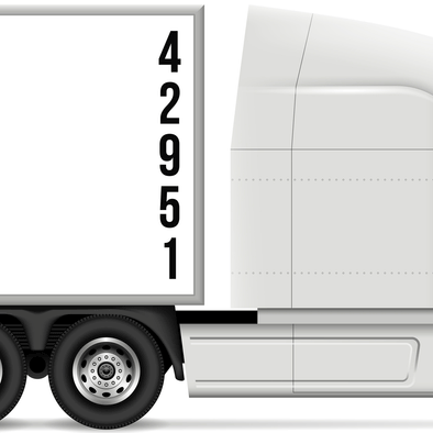 Vertical Truck Number For Semi Trucks Box Trailer, 2 Pack